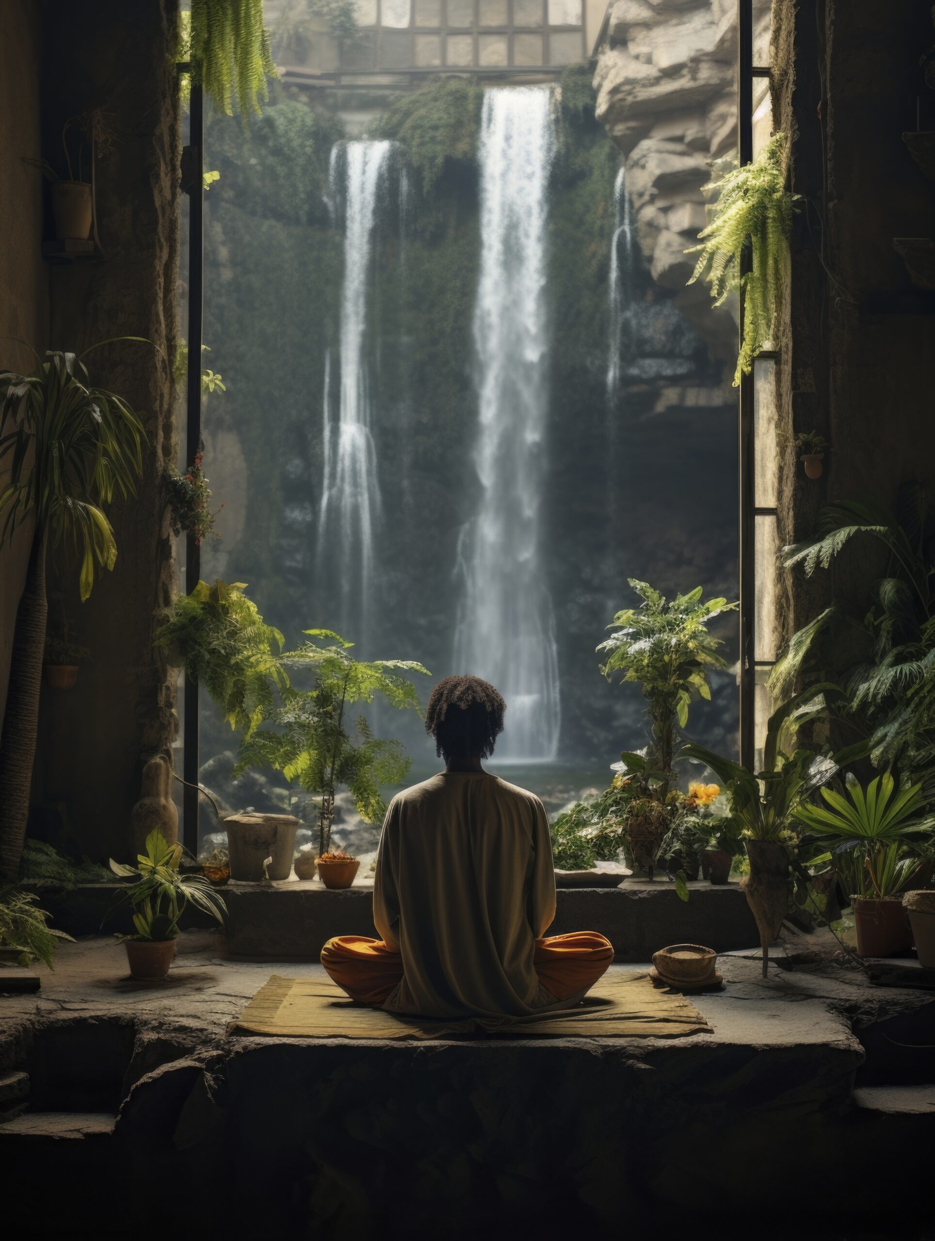 person-doing-yoga-front-waterfall